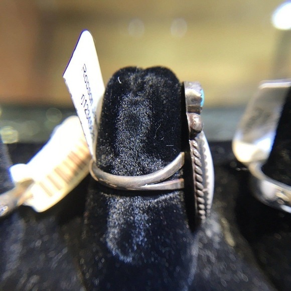 Turquoise/Quartz Ring Sz6.75 Round/Oval Silver 925 NWT (All Stones Simulated) - Picture 5 of 8